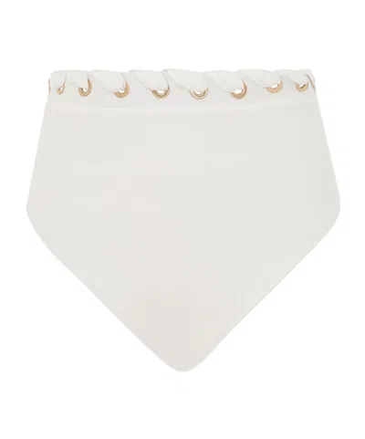 Zimmermann Halliday High-waisted Bikini Bottoms In White