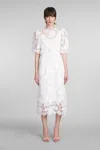 Zimmermann Halliday Lace Flower Belted-waist Dress In Ivory