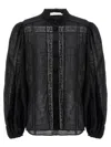 Zimmermann Halliday Lace Trim Shirt In Black