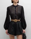 Zimmermann Halliday Lace Trim Shirt In Black