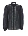 ZIMMERMANN HALLIDAY LACE TRIM SHIRT