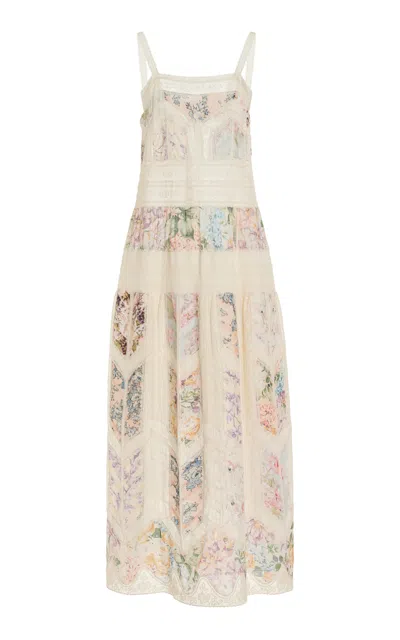 Zimmermann Halliday Lace-trimmed Cotton Maxi Dress In Ivory
