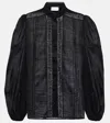 Zimmermann Halliday Lace-trimmed Cotton-voile Shirt In Black