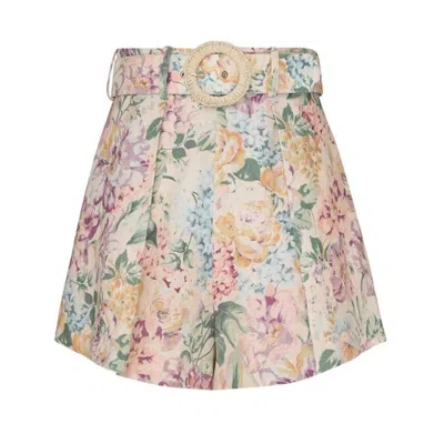 ZIMMERMANN ZIMMERMANN HALLIDAY LINEN TUCK SHORTS