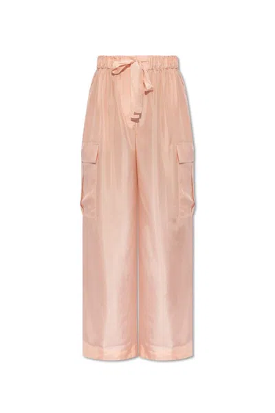 Zimmermann Halliday Silk Cargo Trousers In Pink
