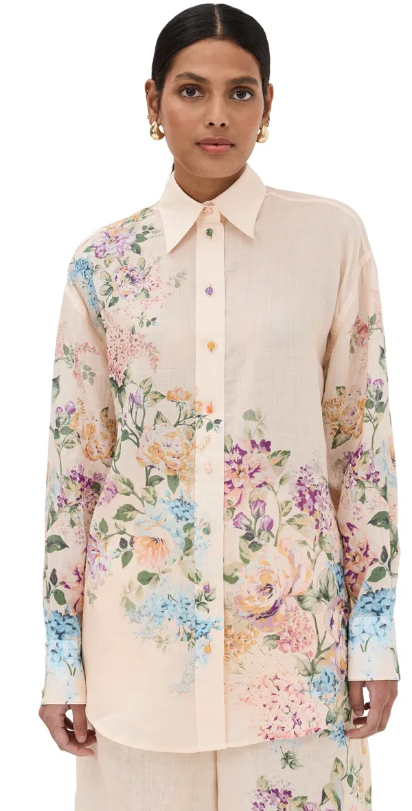 ZIMMERMANN pointillism-print safari shirt - Neutrals