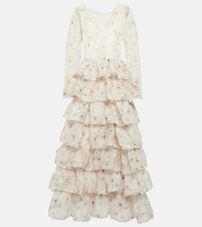 ZIMMERMANN HALLIDAY RUFFLED TIERED COTTON GOWN