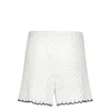 Zimmermann Halliday Scallop Shorts In White/black