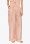 Zimmermann Halliday Silk Cargo Trousers In Pink