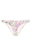 Zimmermann Halliday Skinny Pant Bikini Bottoms In Multicolour