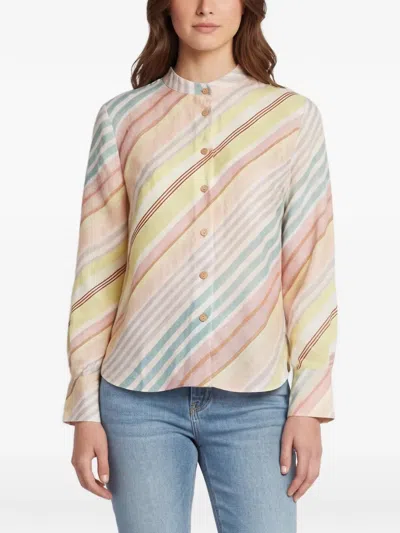 Pre-owned Zimmermann Halliday Striped Shirt In Pink