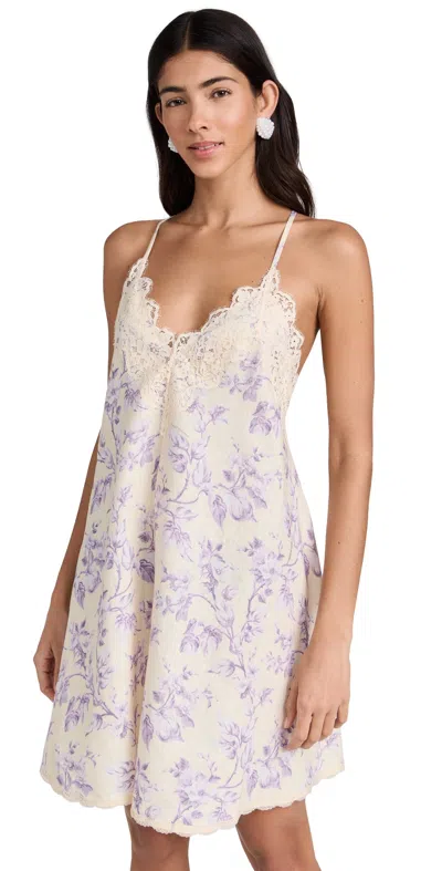 Zimmermann Halliday Lace-trimmed Floral Linen Slip Dress In Yellow