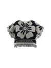 Zimmermann Halliday Cotton Crop Top Black Cream In Black/cream