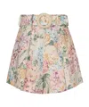 Zimmermann Halliday Linen Tuck Shorts In Nude