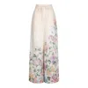 Zimmermann Halliday Floral-print Linen Wide-leg Pants In Neutral