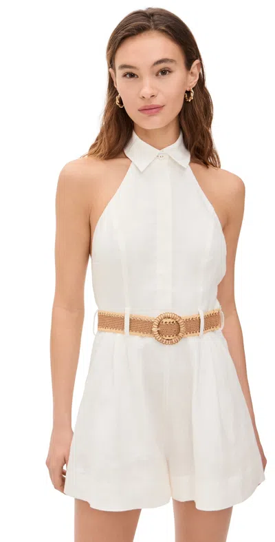 ZIMMERMANN HALTER NECK ROMPER IVORY