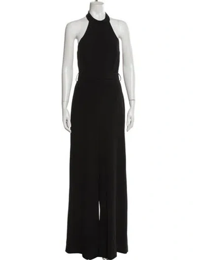 Pre-owned Zimmermann Halterneck Jumpsuit In Black