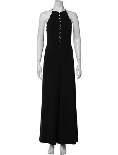 Pre-owned Zimmermann Halterneck Jumpsuit In Black