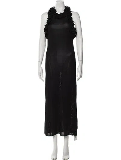 Pre-owned Zimmermann Halterneck Long Dress In Black