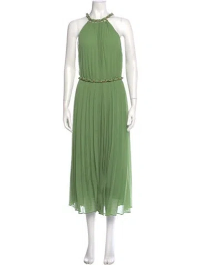 Pre-owned Zimmermann Halterneck Long Dress In Green