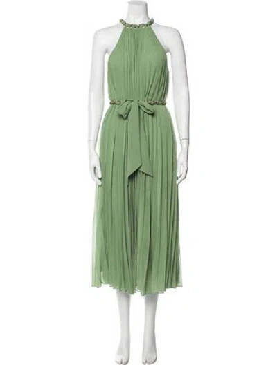 Pre-owned Zimmermann Halterneck Long Dress In Green