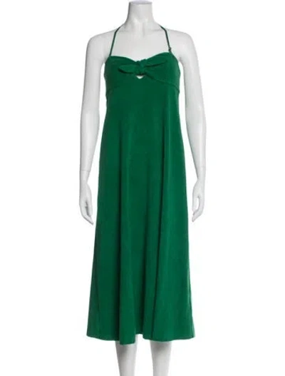 Pre-owned Zimmermann Halterneck Long Dress In Green