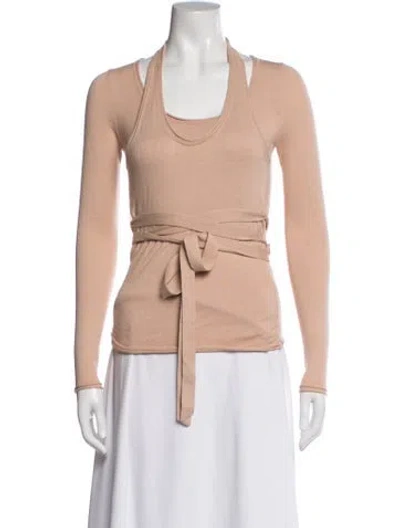 Pre-owned Zimmermann Halterneck Long Sleeve Top In Neutrals