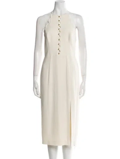 Pre-owned Zimmermann Halterneck Midi Length Dress In Neutral