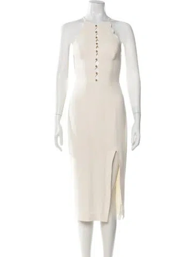 Pre-owned Zimmermann Halterneck Midi Length Dress In Neutral