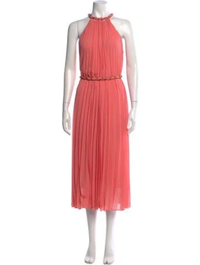 Pre-owned Zimmermann Halterneck Midi Length Dress In Pink
