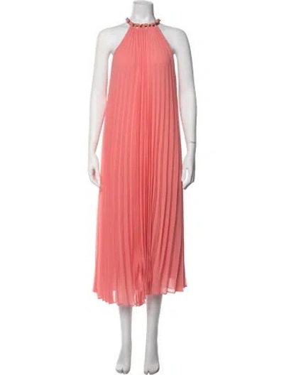Pre-owned Zimmermann Halterneck Midi Length Dress In Pink