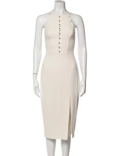 Pre-owned Zimmermann Halterneck Midi Length Dress In White