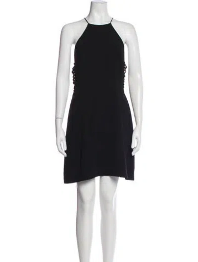 Pre-owned Zimmermann Halterneck Mini Dress In Black