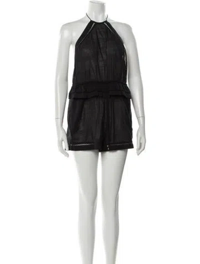 Pre-owned Zimmermann Halterneck Romper In Gray