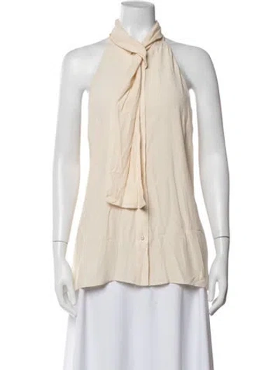 Pre-owned Zimmermann Halterneck Sleeveless Blouse In Neutral