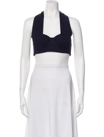 Pre-owned Zimmermann Halterneck Sleeveless Crop Top In White
