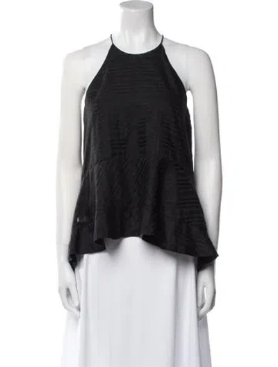 Pre-owned Zimmermann Halterneck Sleeveless Top In Black