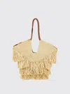 Zimmermann Goldentime Beoge Shoulder Bag With Adjustable And Removable Shoulder Strap And Fringed Details In Ra