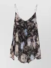 Zimmermann Eden Floral Print Handkerchief Top In Black