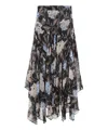 Zimmermann Black Eden Handkerchief Viscose Midi Skirt In Black