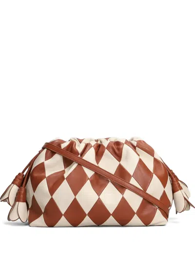 Zimmermann Harlequin-pattern Leather Clutch Bag In Brown