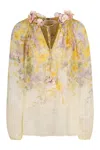 Zimmermann Natura Billow Blouse Citrus Garden Print In Citrus Garden