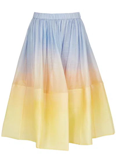 Zimmermann Harmony Dégradé Organza Maxi Skirt In Yellow