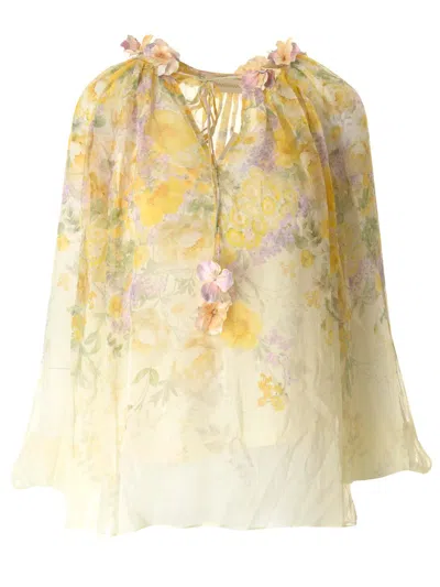 Zimmermann Harmony Floral Print Blouse In Multicolour