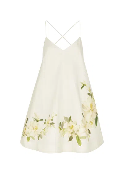 ZIMMERMANN ZIMMERMANN HARMONY FLORAL-PRINT LINEN MINI DRESS