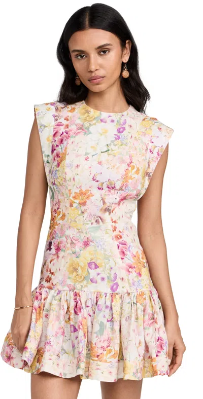 Zimmermann Harmony Flounce Short Dress Kaleidoscope Garden