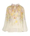 Zimmermann Natura Billow Blouse Citrus Garden Print In White