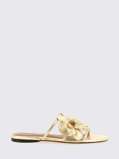 ZIMMERMANN ZIMMERMANN ORCHID LAMINATED LEATHER SANDAL WITH FLORAL APPLICATIONS,I04268047