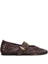 Zimmermann Helix Ballet Flats In Bordeaux Leather In Brown