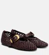 Zimmermann Helix Braided Leather Ballet Flats In Burgundy